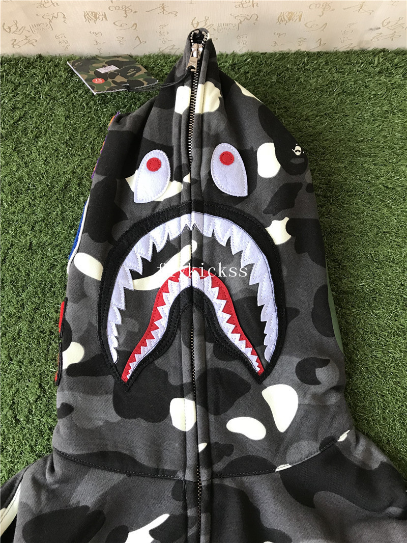 A Bathing Ape Bape Shark Hoodie Grey